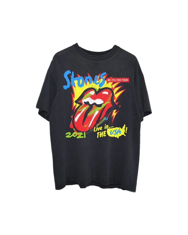 The Rolling Stones No Filter 2021 Parking Lot Black T-Shirt $16.45 Shirts