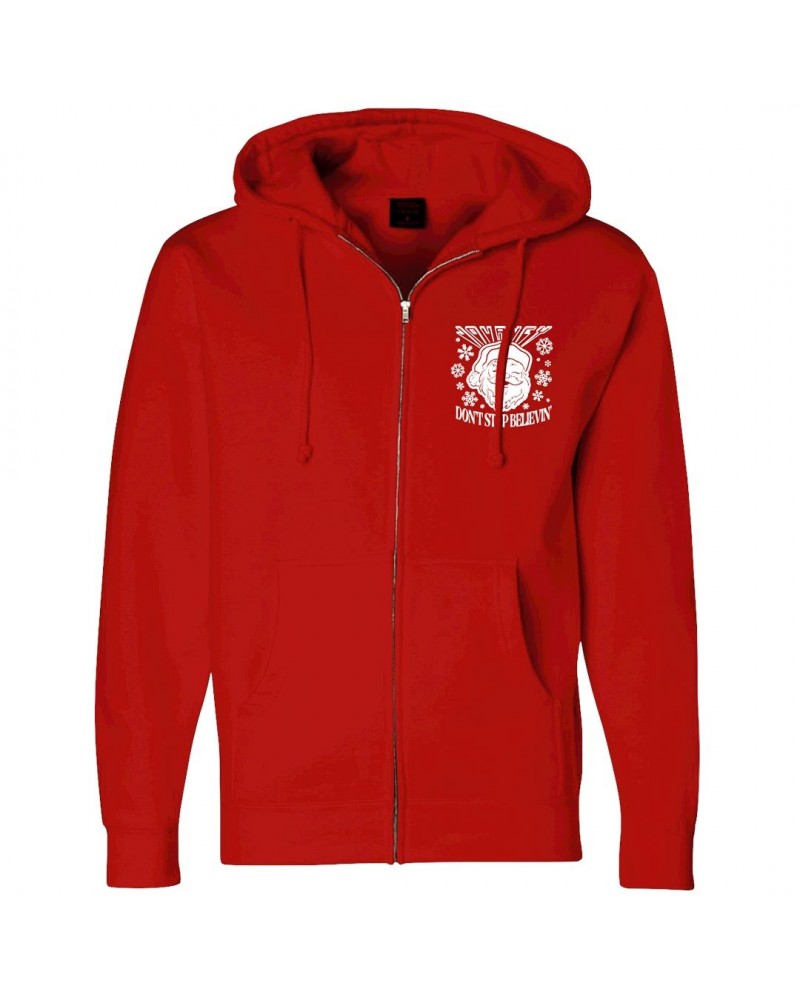 Journey Don't Stop Believin' Santa Zip Hoodie $22.75 Sweatshirts