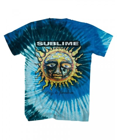 Sublime T-Shirt | 40 Oz. To Freedom Aqua Tie Dye Shirt $12.13 Shirts