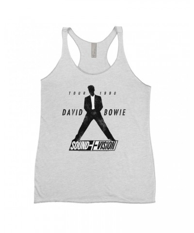 David Bowie Ladies' Tank Top | 1990 Sound + Vision Tour Logo Image Shirt $8.69 Shirts