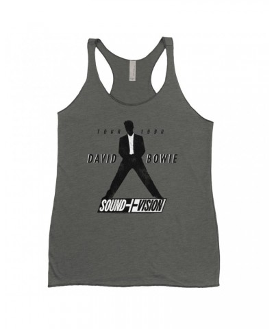 David Bowie Ladies' Tank Top | 1990 Sound + Vision Tour Logo Image Shirt $8.69 Shirts