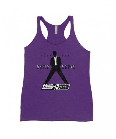 David Bowie Ladies' Tank Top | 1990 Sound + Vision Tour Logo Image Shirt $8.69 Shirts