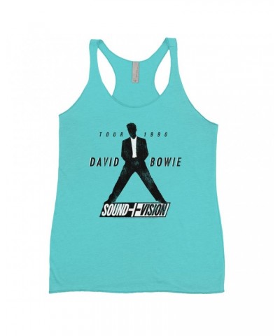 David Bowie Ladies' Tank Top | 1990 Sound + Vision Tour Logo Image Shirt $8.69 Shirts