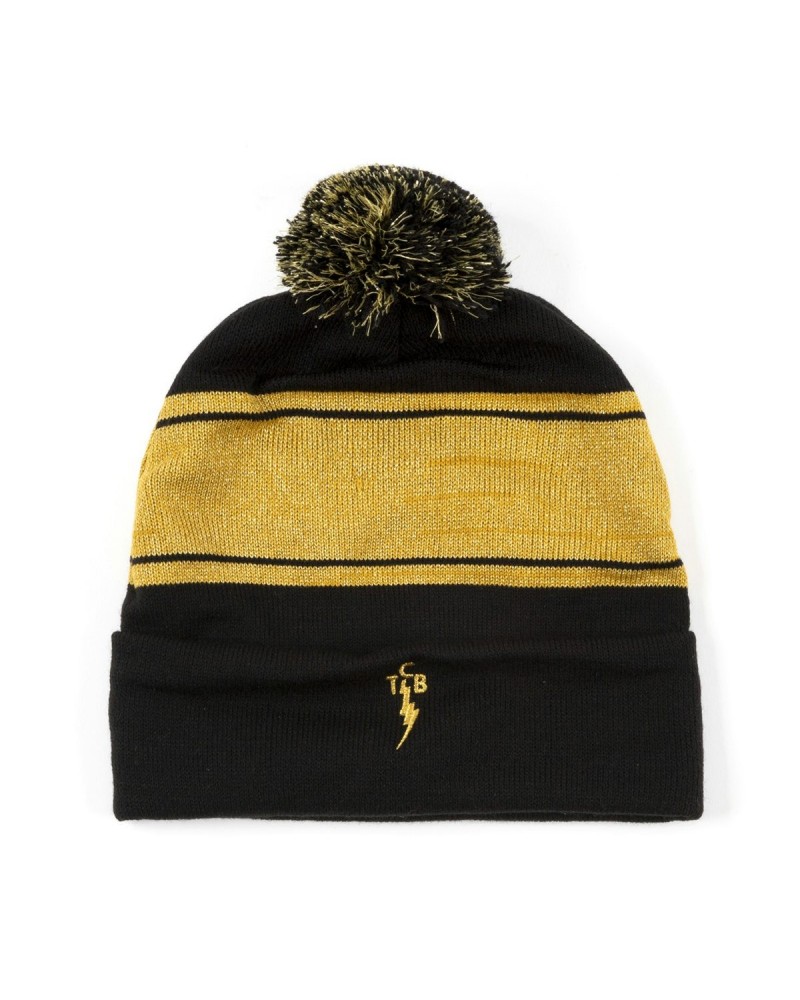 Elvis Presley TCB Gold Knit Pom Beanie $8.00 Hats