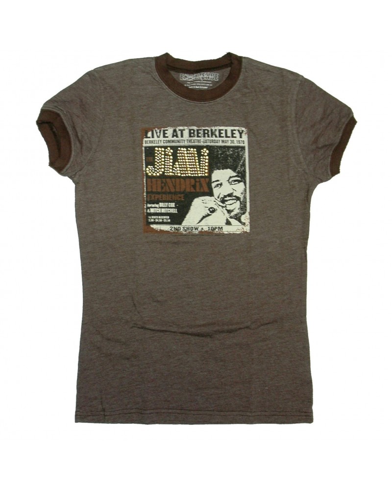 Jimi Hendrix Hendrix Live At Berkeley Ladies Ringer T-Shirt $11.73 Shirts