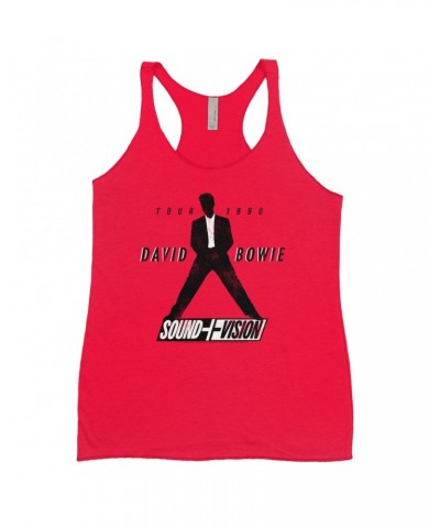 David Bowie Ladies' Tank Top | 1990 Sound + Vision Tour Logo Image Shirt $8.69 Shirts