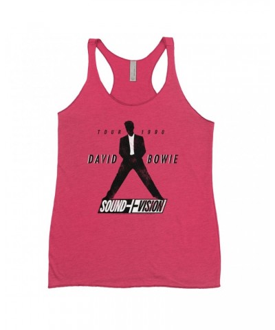 David Bowie Ladies' Tank Top | 1990 Sound + Vision Tour Logo Image Shirt $8.69 Shirts