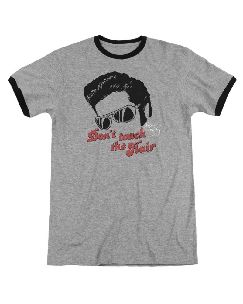 Elvis Presley Shirt | DON'T TOUCH THE HAIR 2 Premium Ringer Tee $10.29 Shirts