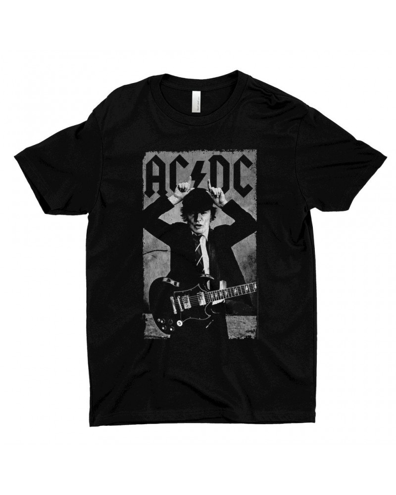 AC/DC T-Shirt | Angus Young Distress Photo Design Shirt $12.23 Shirts