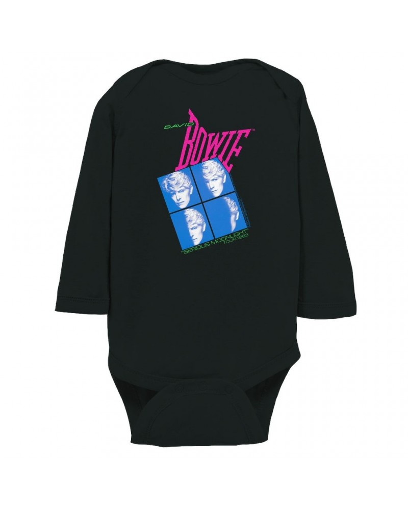 David Bowie Long Sleeve Bodysuit | Neon Serious Moonlight Tour Bodysuit $10.12 Shirts