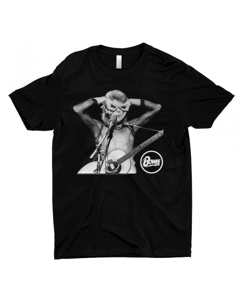 David Bowie T-Shirt | Hand Glasses In Concert Shirt $9.48 Shirts