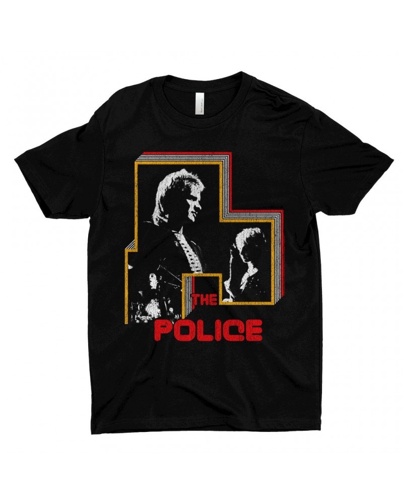 The Police T-Shirt | Retro Bordered Shadow Live In Concert Distressed Shirt $10.98 Shirts