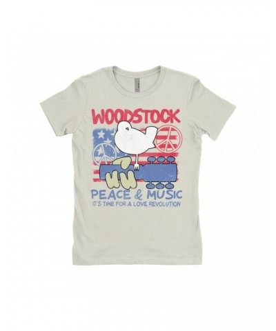 Woodstock Ladies' Boyfriend T-Shirt | Americana Peace & Love Shirt $9.48 Shirts