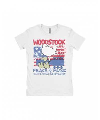 Woodstock Ladies' Boyfriend T-Shirt | Americana Peace & Love Shirt $9.48 Shirts