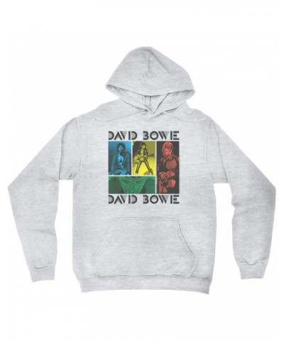 David Bowie Hoodie | Bowie Colorful Photo Collage Hoodie $16.38 Sweatshirts