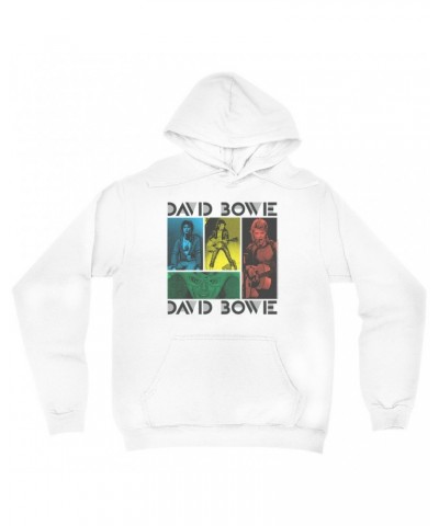 David Bowie Hoodie | Bowie Colorful Photo Collage Hoodie $16.38 Sweatshirts