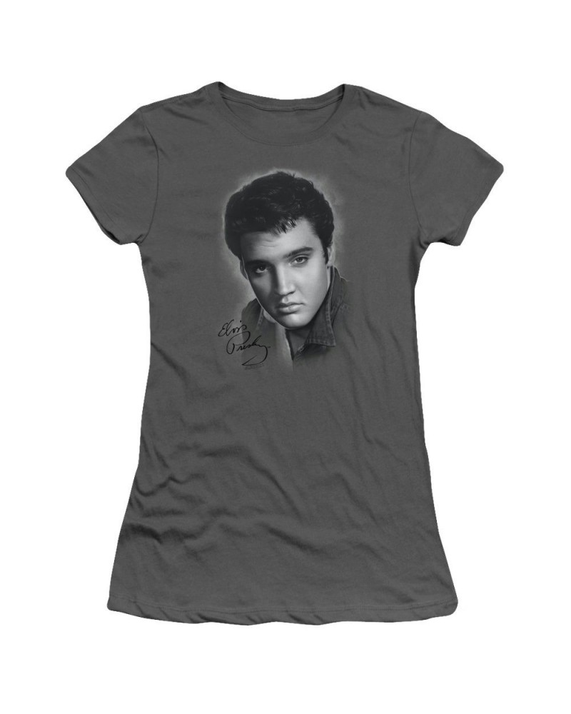 Elvis Presley Juniors Shirt | GREY PORTRAIT Juniors T Shirt $9.00 Shirts