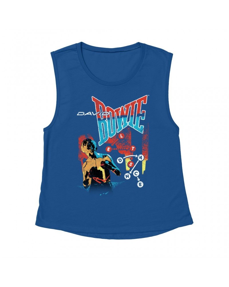 David Bowie Ladies' Muscle Tank Top | Let's Dance Tour Image Shirt $10.54 Shirts