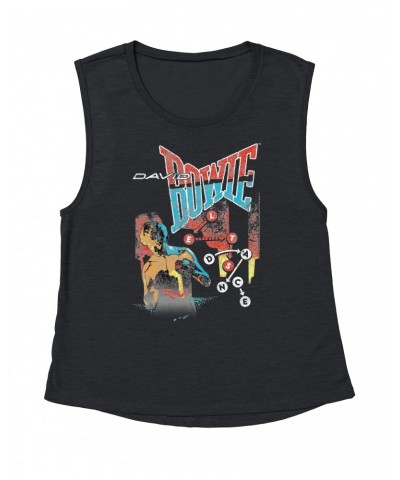 David Bowie Ladies' Muscle Tank Top | Let's Dance Tour Image Shirt $10.54 Shirts