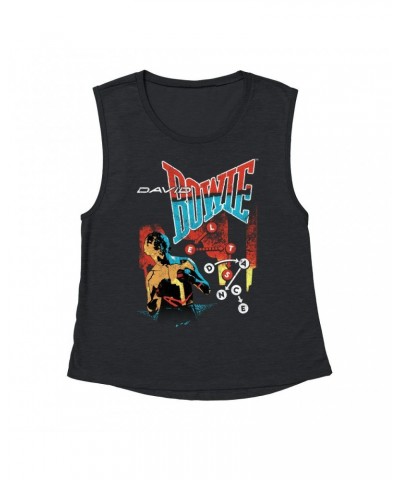 David Bowie Ladies' Muscle Tank Top | Let's Dance Tour Image Shirt $10.54 Shirts