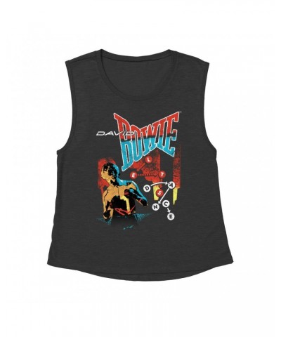 David Bowie Ladies' Muscle Tank Top | Let's Dance Tour Image Shirt $10.54 Shirts