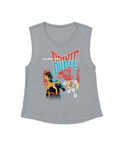 David Bowie Ladies' Muscle Tank Top | Let's Dance Tour Image Shirt $10.54 Shirts