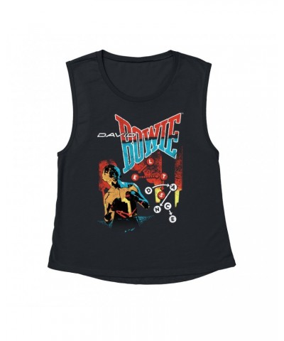 David Bowie Ladies' Muscle Tank Top | Let's Dance Tour Image Shirt $10.54 Shirts