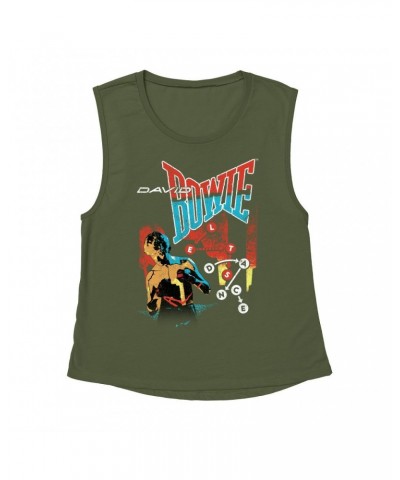 David Bowie Ladies' Muscle Tank Top | Let's Dance Tour Image Shirt $10.54 Shirts