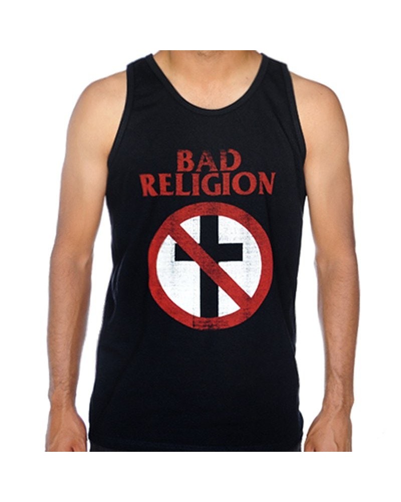 Bad Religion Distressed Cross Buster Tank Top (Black) $10.08 Shirts