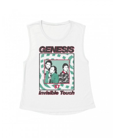 Genesis Ladies' Muscle Tank Top | 1987 Invisible Touch Promo Design Shirt $12.19 Shirts