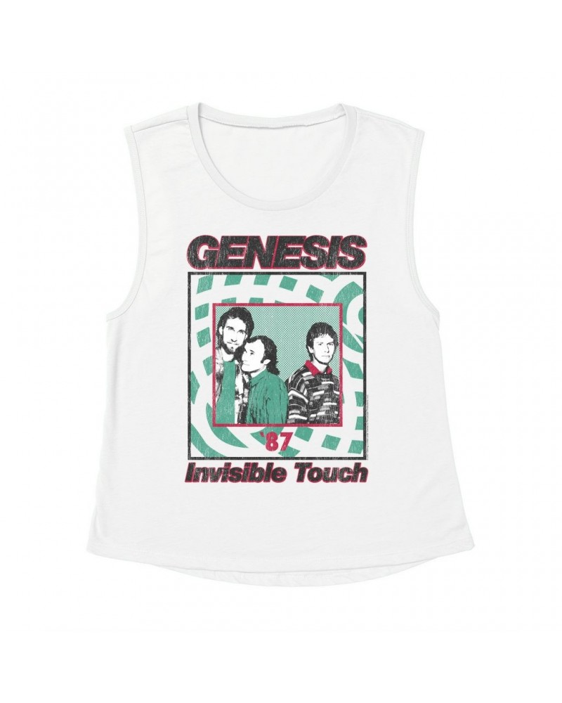 Genesis Ladies' Muscle Tank Top | 1987 Invisible Touch Promo Design Shirt $12.19 Shirts