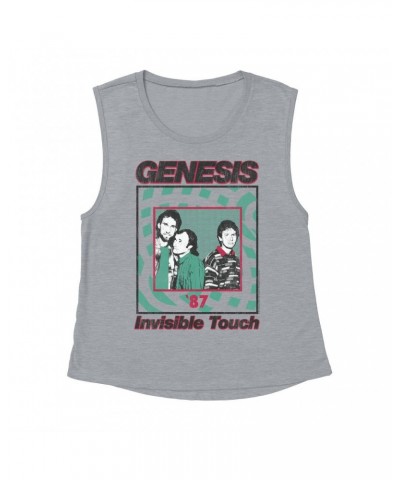 Genesis Ladies' Muscle Tank Top | 1987 Invisible Touch Promo Design Shirt $12.19 Shirts