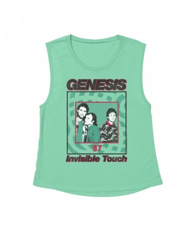 Genesis Ladies' Muscle Tank Top | 1987 Invisible Touch Promo Design Shirt $12.19 Shirts