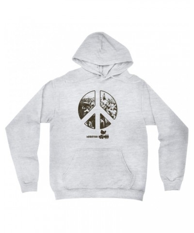 Woodstock Hoodie | Crowd Photo Peace Sign Hoodie $15.18 Sweatshirts