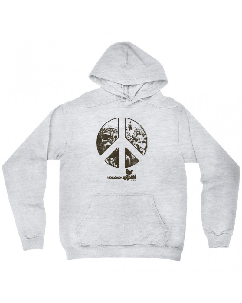 Woodstock Hoodie | Crowd Photo Peace Sign Hoodie $15.18 Sweatshirts