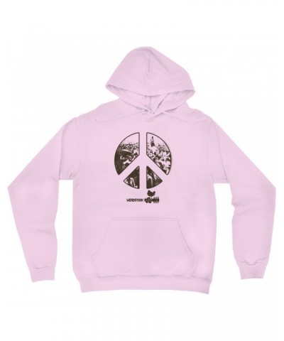 Woodstock Hoodie | Crowd Photo Peace Sign Hoodie $15.18 Sweatshirts