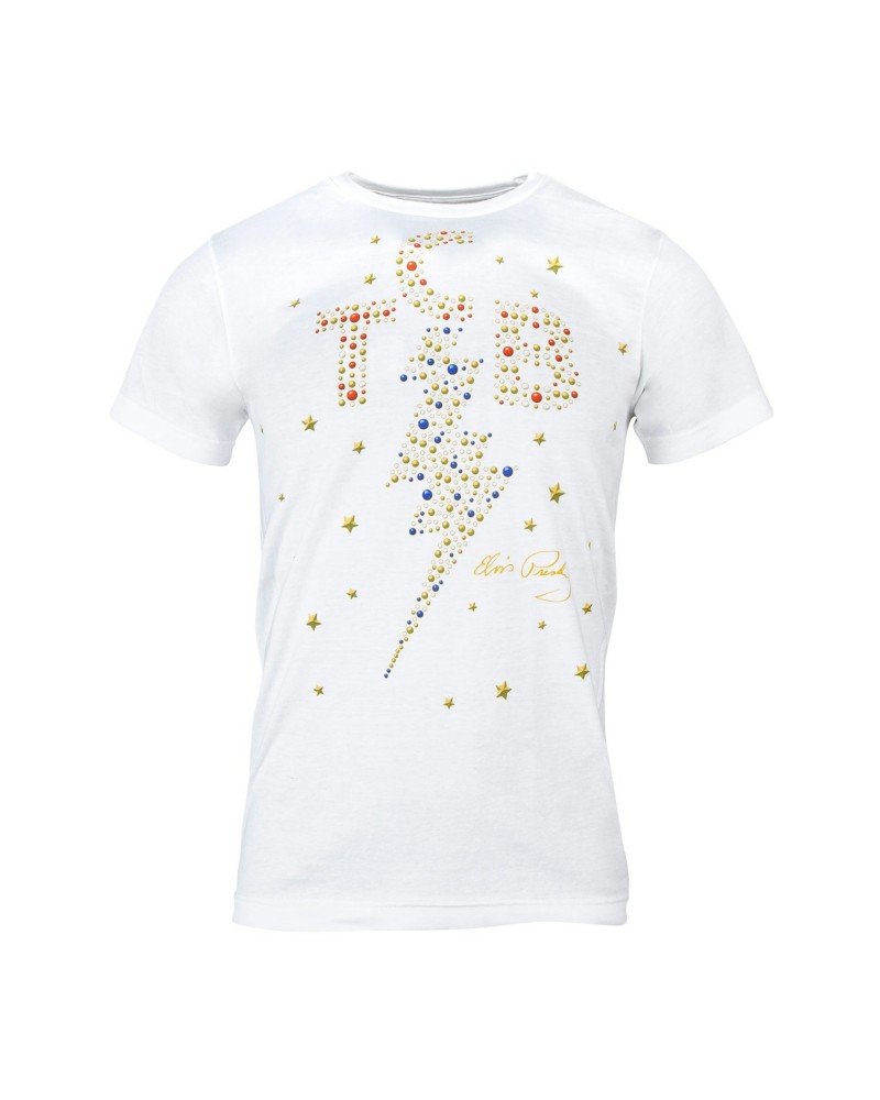 Elvis Presley TCB White Jeweled T-shirt $12.25 Shirts