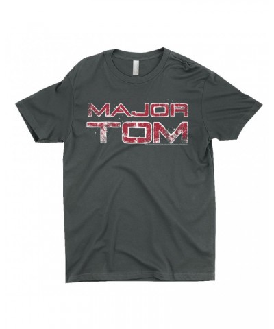 David Bowie T-Shirt | Major Tom White Design Distressed Shirt $12.23 Shirts