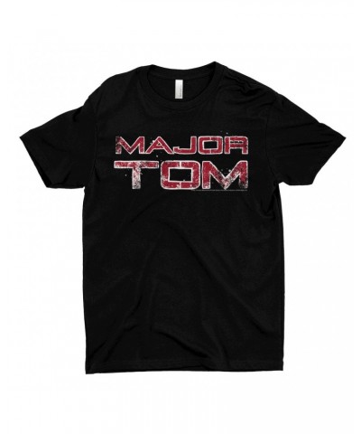 David Bowie T-Shirt | Major Tom White Design Distressed Shirt $12.23 Shirts