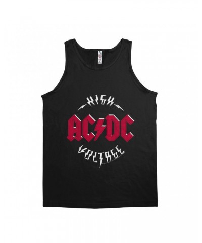 AC/DC Unisex Tank Top | High Voltage Red Logo Distressed Shirt $8.73 Shirts