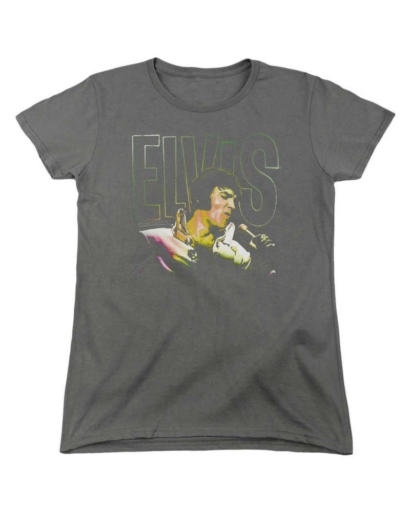 Elvis Presley Women's Shirt | MULTICOLORED Ladies Tee $5.94 Shirts