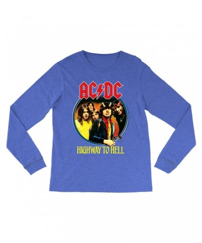 AC/DC Heather Long Sleeve Shirt | Highway To Hell Group Design Shirt $13.18 Shirts