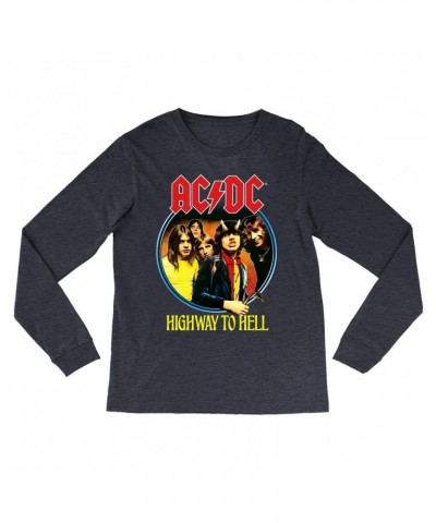 AC/DC Heather Long Sleeve Shirt | Highway To Hell Group Design Shirt $13.18 Shirts