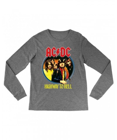 AC/DC Heather Long Sleeve Shirt | Highway To Hell Group Design Shirt $13.18 Shirts