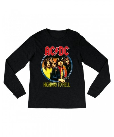 AC/DC Heather Long Sleeve Shirt | Highway To Hell Group Design Shirt $13.18 Shirts