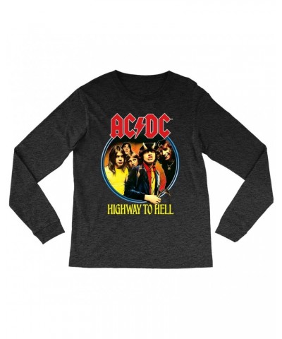 AC/DC Heather Long Sleeve Shirt | Highway To Hell Group Design Shirt $13.18 Shirts