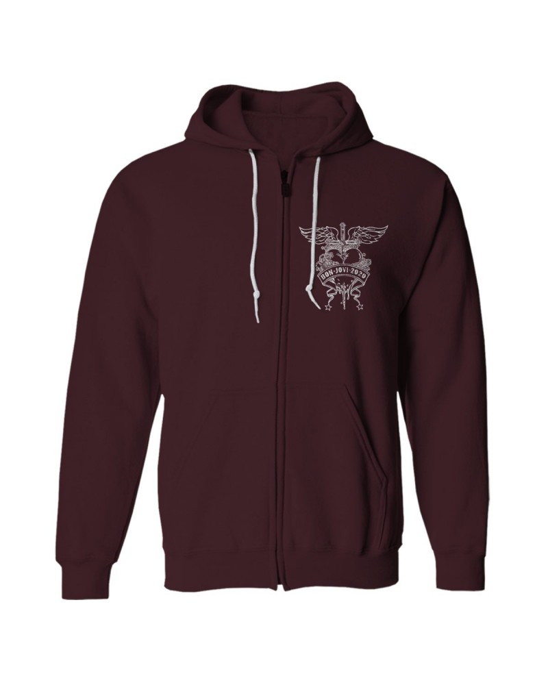 Bon Jovi 2020 Stars & Stripes Maroon Hoodie $19.80 Sweatshirts