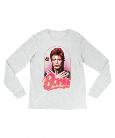 David Bowie Long Sleeve Shirt | Orbit Design Distressed Shirt $11.38 Shirts