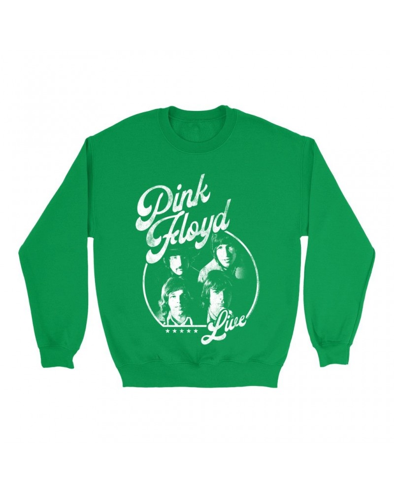 Pink Floyd Bright Colored Sweatshirt | Live In Concert Distressed Sweatshirt $13.98 Sweatshirts