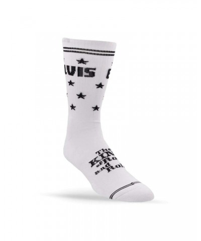 Elvis Presley The King Crew Socks - White $4.13 Footware